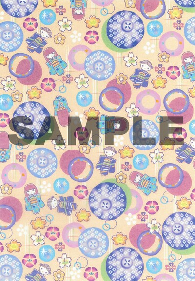 「振袖いちま」上巻に付属する千代紙図案。