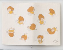 タムくんが製作したブックカバー、見開き。