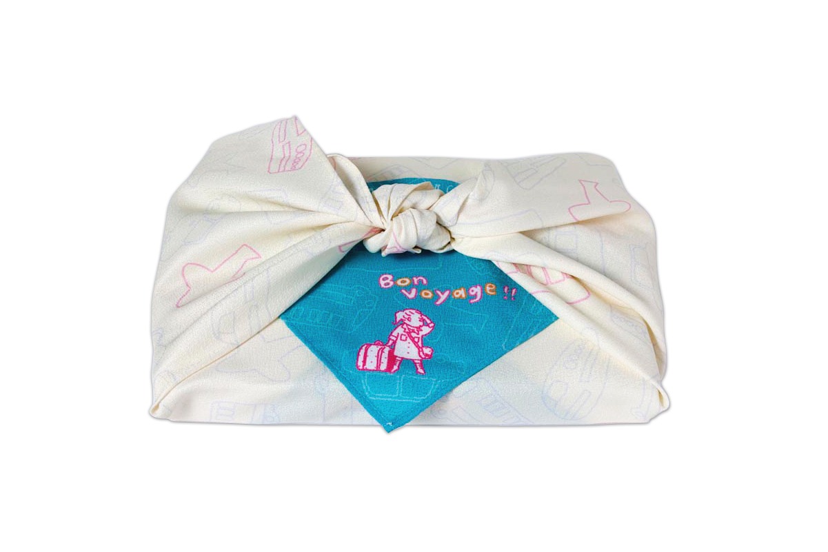 プレゼントされる「Bon Voyage! 超・撥水ふろしき」。