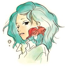 ねむようこ「健全な少年少女のための読みきりシリーズ」から、月刊flowers7月号掲載の「少年少女」カット。