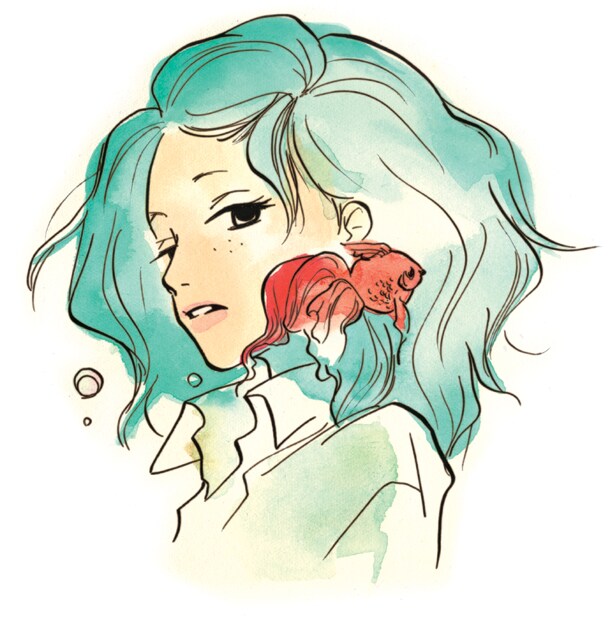 ねむようこ「健全な少年少女のための読みきりシリーズ」から、月刊flowers7月号掲載の「少年少女」カット。