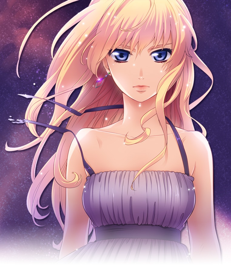 小山鹿梨子の新連載「シェリル～キス・イン・ザ・ギャラクシー～」カット。少女マンガタッチで描かれるシェリルが新鮮だ。