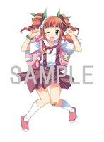 コミックとらのあなで「アイドルマスターブレイク！」3巻購入特典に配られるイラストペーパー。「化物語」のキャラ八九寺真宵に扮した高槻やよい。（c）窪岡俊之 （c）NBGI　（c）藤真拓哉／講談社 2010　（c）西尾維新／講談社・アニプレックス・シャフト