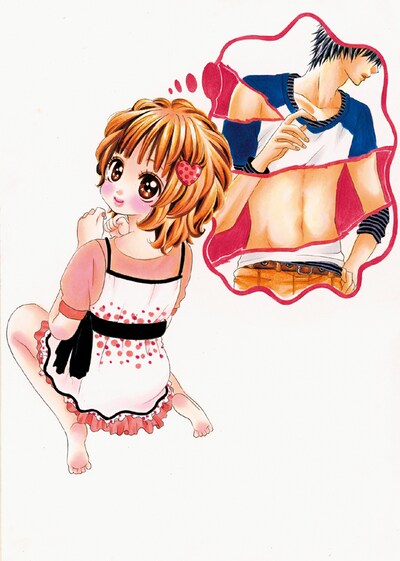 星森ゆきも「萌撮♥もえちゃん」予告カット。乙女の妄想を侮ることなかれ。カワイイ顔して頭の中では……。