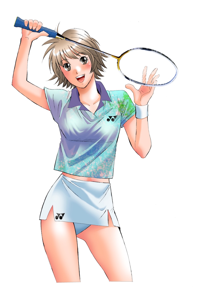 咲香里「はじめてだってば!」カット。主人公は「スマッシュ!」に引き続きバドミントン部という設定。