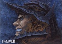 ガッツの表情が3D技術によってド迫力に！展示される「ベルセルク」のイラスト。（C）2010 三浦建太郎・スタジオ我画