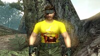 星Tシャツを着用したスネーク。（C） 2010 Konami Digital Entertainment　（C）Hikaru　Nakamura/SQUARE　ENIX