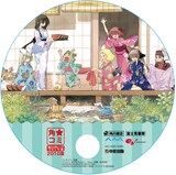 「4社コラボ柄」うちわ。コンセプト／森薫　イラスト／あずまきよひこ、10mo、森薫、安彦良和 (C)KIYOHIKO AZUMA/YOTUBA SUTAZIO (C)SEKINA AOI/KIRA INUGAMI (C)創通・サンライズ