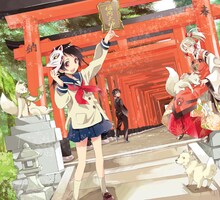 ヤングエース8月号よりスタートした、よしだもろへ「いなり、こんこん、恋いろは。」カット。