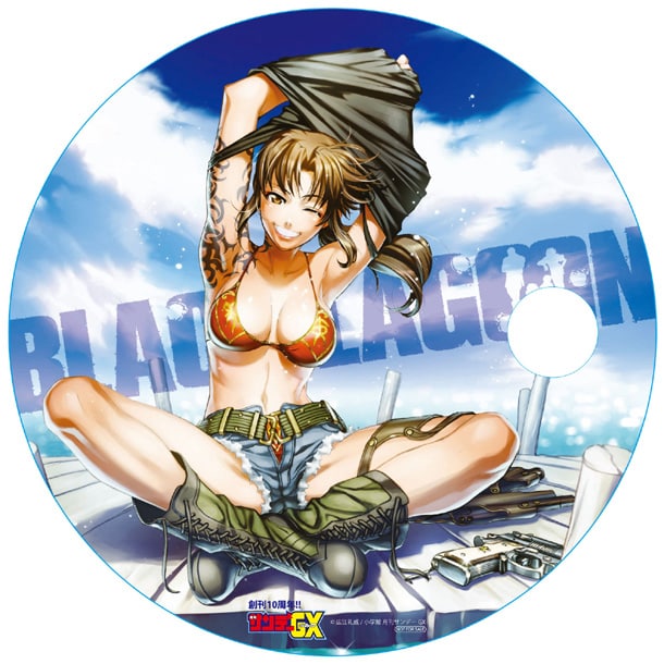 広江礼威「ブラック・ラグーン」のうちわ。(C)広江礼威/月刊サンデーGX 小学館