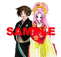 とらのあな特典のコラボペーパー。美少女とのツーショットに照れるケンイチという図だが、右の人物は驚くべきことに男である。