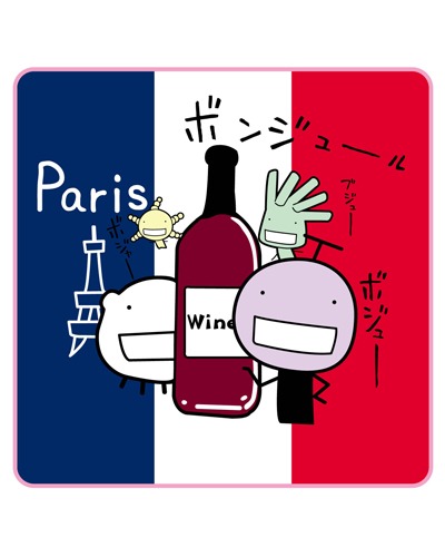 ミニタオル国旗シリーズ。フランスバージョンにはエッフェル塔もチラリ。