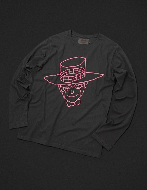 HEAVEN'S DOOR Long Sleeve T-Shirt［Black (Pink)］(C)LUCKY LAND COMMUNICATIONS / SHUEISHA