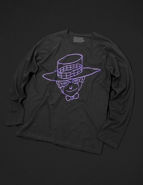 HEAVEN'S DOOR Long Sleeve T-Shirt［Black (Purple)］(C)LUCKY LAND COMMUNICATIONS / SHUEISHA