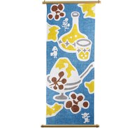 まめつぶ屋で販売されるオチビサンの原画からうまれた「かき氷」柄のてぬぐい。1890円。