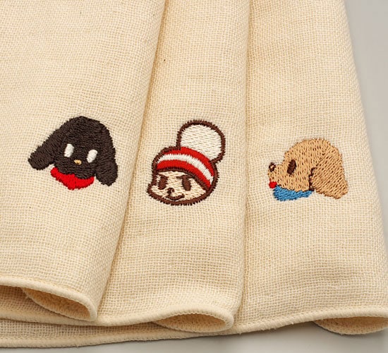 まめつぶ屋で販売されるタオル3枚セット。手触り抜群だ。1890円。