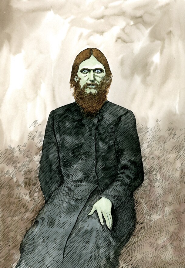 佐藤優原作・長崎尚志脚本・伊藤潤二作画「憂国のラスプーチン」カット。永田町・霞ヶ関には、同作の巨大な駅張りポスターが掲出される予定だ。