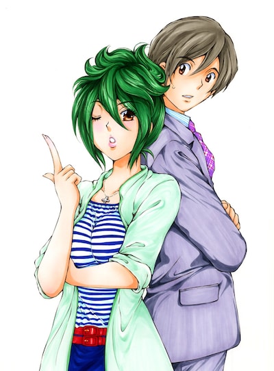 佐野タカシの新連載「ラブ♡スタ」第1話扉ページに使用されたイラスト。