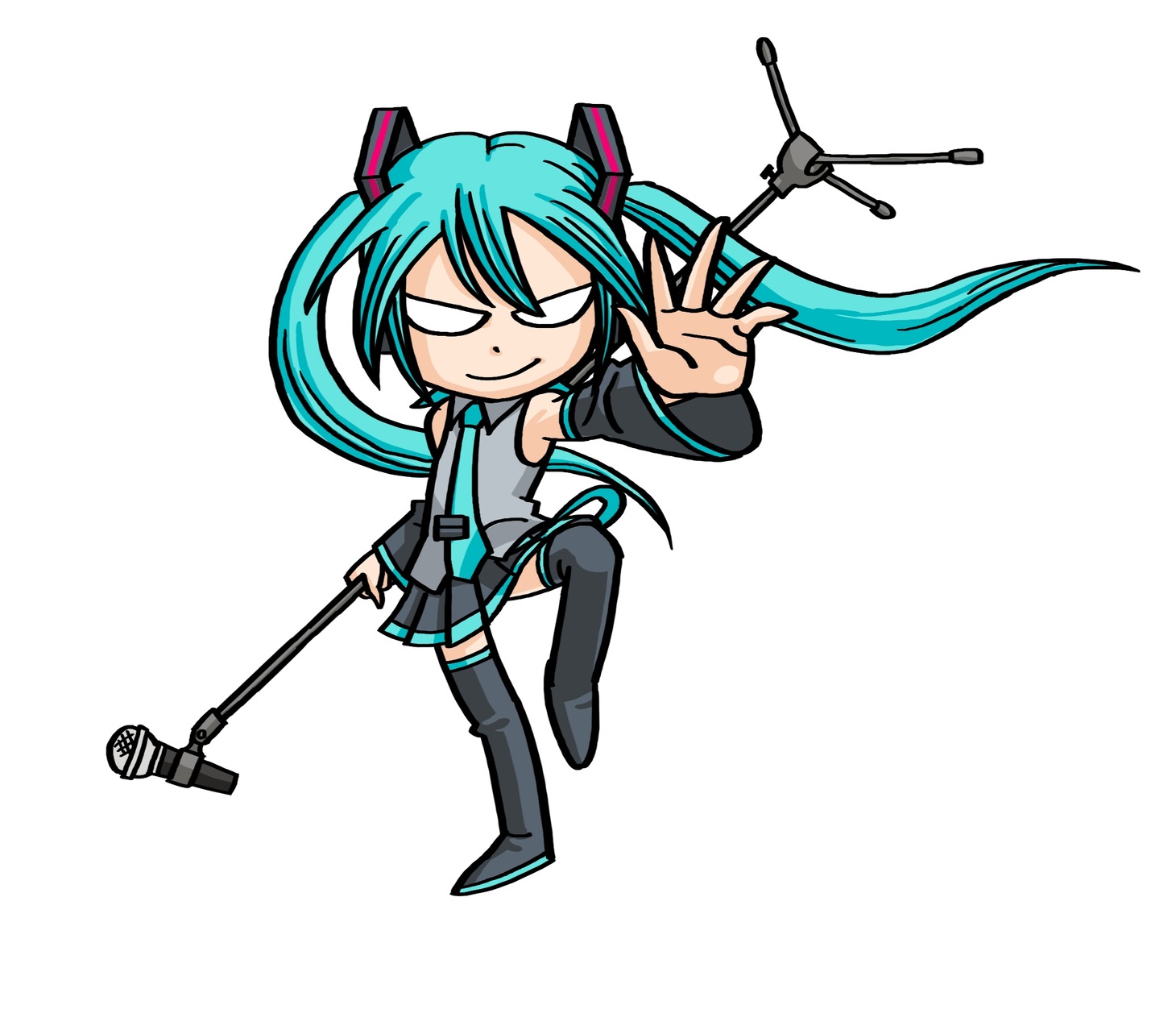 林健太郎「週刊 はじめての初音ミク」カット。(C) mikumix/Shueisha/Crypton Future Media Inc.