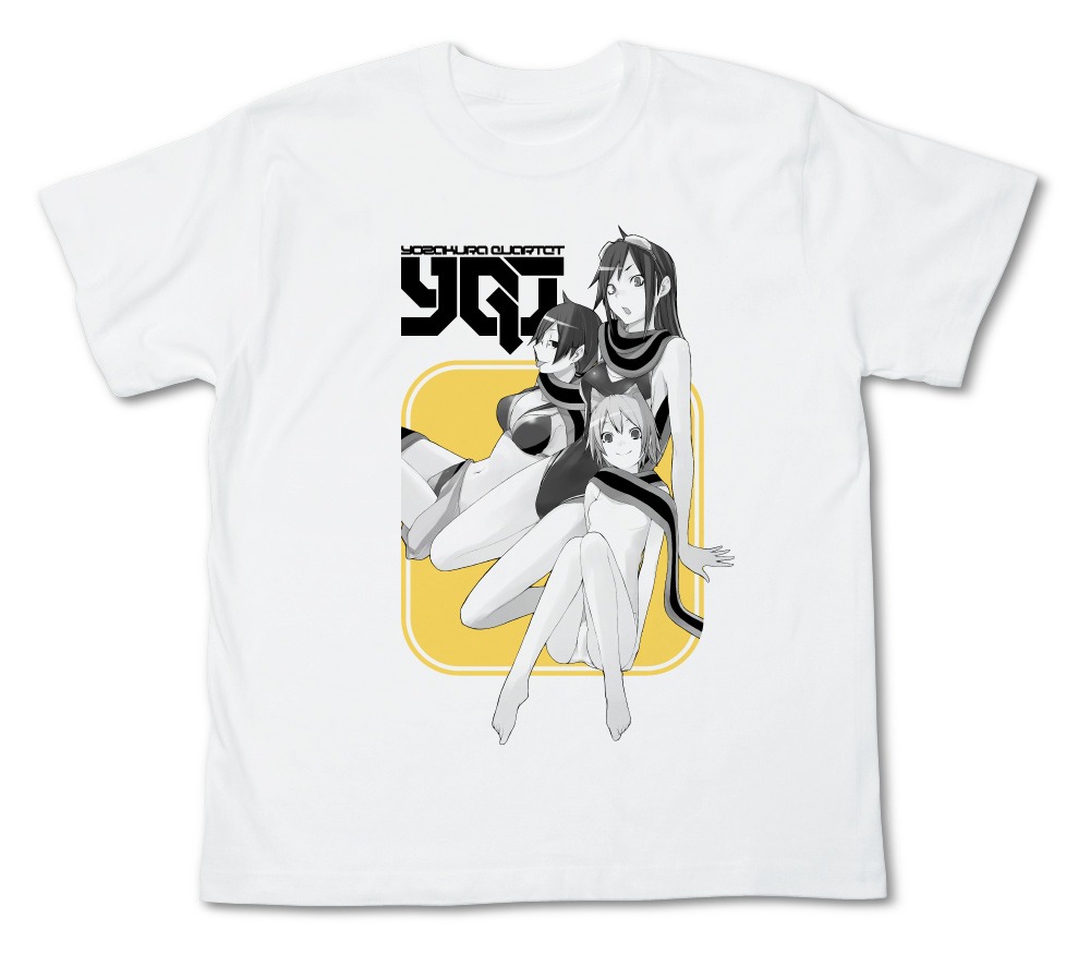 愛らしいヒロインたちがクールにデザインされた、Tシャツのホワイト。(C)ヤスダスズヒト/講談社