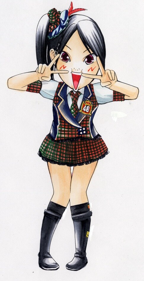 マンガ家・松浦まどかの手により二次元キャラになったさしこ。予告ページでは彼女のほか前田敦子、篠田麻里子、大島優子、高橋みなみ、板野友美、渡辺麻友のイラストが紹介されている。