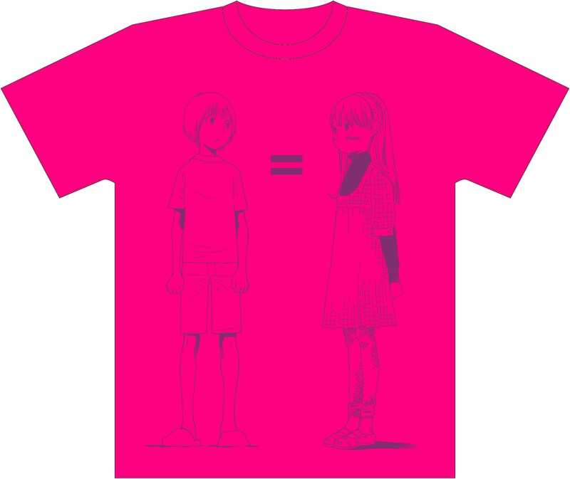 男の子の二鳥くんと女の子の二鳥くんが描かれた、志村貴子「放浪息子」Tシャツ。