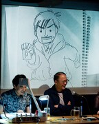 サイバラが描いた「織田裕二」。特徴を押さえたなかなかの出来映えだ。