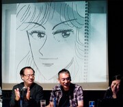 福本が描いた「『ベルサイユのばら』のオスカル」。師匠かざまに「お前、女も描けるんだ！」と言わしめた。サイバラは「何この、サーファーの女！」。