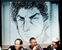 かざまが「自信がある」と言って描いた「『ゴルゴ13』のデューク東郷」。何を書いてもパンチパーマにすれば面白いことが判明してしまった。