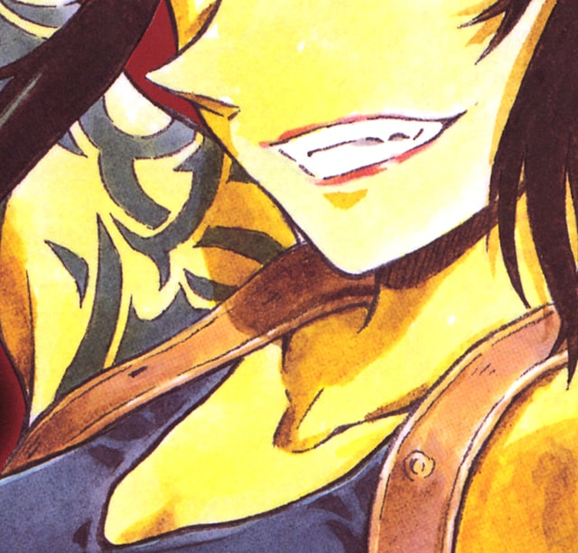 青山剛昌が描いたレヴィの一部。どのようなイラストになっているのかは、GX10月号のピンナップにて確認を。