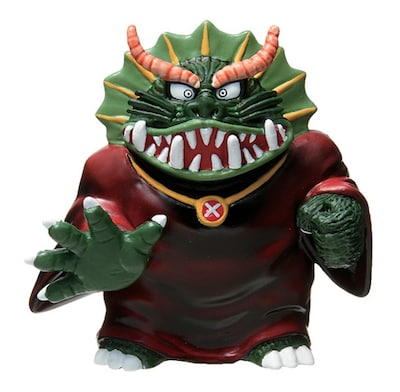 「怪物くん 根付けフィギュア」のラインナップで最大サイズ50mmを誇る「怪物大王」。30mmの「怪物くん」と並べて、スケールの違いを実感しよう。(C)藤子A・シンエイ・小学館