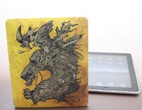 「iPadジャケット 『3匹の小鳥とドラゴンの首』 by 寺田克也」