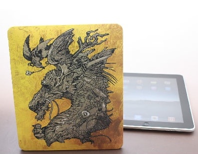 「iPadジャケット 『3匹の小鳥とドラゴンの首』 by 寺田克也」