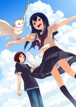 水あさとが＠バンチで開始する新連載「めいなのフクロウ」カット。