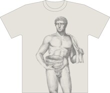 ルシウスの潔い姿が全面にプリントされた、ヤマザキマリ「テルマエ・ロマエ」Tシャツ。