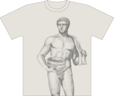 ルシウスの潔い姿が全面にプリントされた、ヤマザキマリ「テルマエ・ロマエ」Tシャツ。