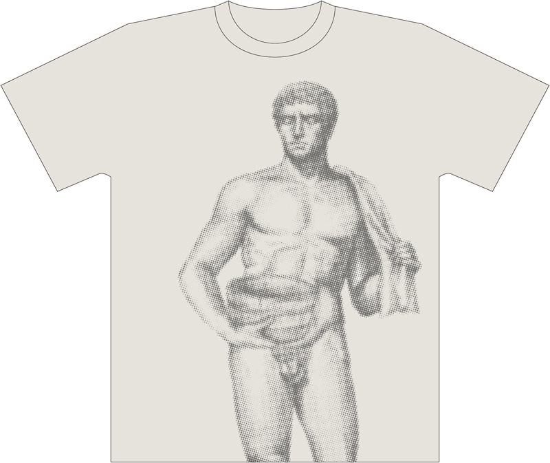 ルシウスの潔い姿が全面にプリントされた、ヤマザキマリ「テルマエ・ロマエ」Tシャツ。