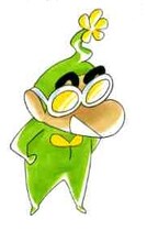 ニョキ（プラントSHIN-MEN）は緑の得意技を持つ。ホームタウンは、亜熱帯の南国。その街で、ムーディーな渋い声で民衆を魅了する人気歌手として活躍している。（Ｃ）臼井儀人 / 双葉社・シンエイ・テレビ朝日・ADK