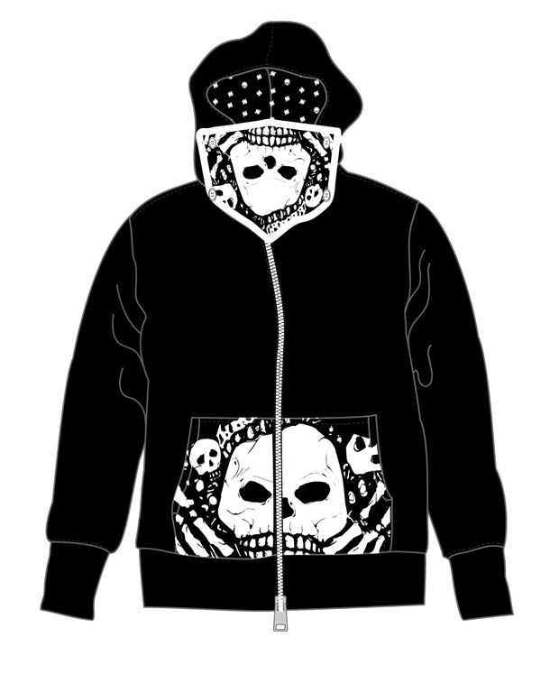 「闇金ウシジマくん SKULL FACE ZIP UP HOODED“16-17”」イメージ。(C)真鍋昌平/小学館