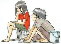 武嶌波の読み切り「同じ釜のめしを喰う。」カット。