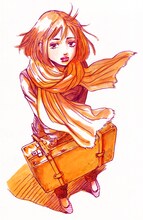 信濃川日出雄「茜色のカイト（仮）」カット。