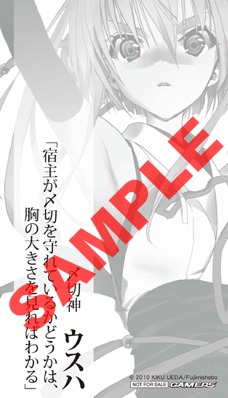 ゲーマーズ特典の「お札型しおり」裏。