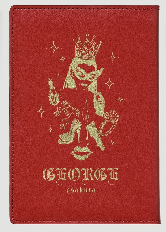 ブックカバーのレッド。本革製。