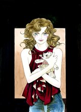 山岸凉子「快談・怪談」扉イラスト