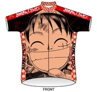 「ルフィ」モデルのサイクルジャージ前面。（画像はデザイン画の段階のものです）（c）尾田栄一郎/集英社・フジテレビ・東映アニメーション