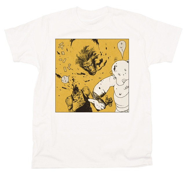 「寺田克也半袖店」で扱うTシャツ「首チョンパカレー」。