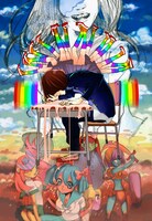 中村光がテーマソング「ヒーロー」の世界観を描いたピンナップイラスト。 (C)中村光／集英社・週刊ヤングジャンプ