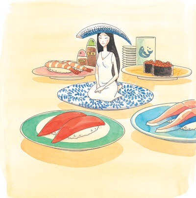 安田弘之の新連載「寿司ガール」カット。