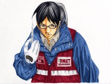 高野洋原作、菊地昭夫作画「Dr.DMAT～瓦礫の下のヒポクラテス～」カット。