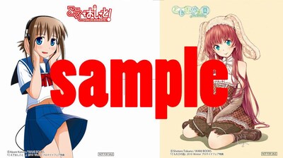 「こえでおしごと！」（左）と「こもれびの国」（右）の生写真風ブロマイド。（※製作中のもの）